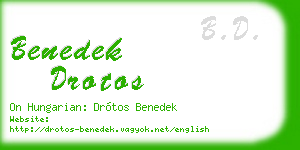 benedek drotos business card