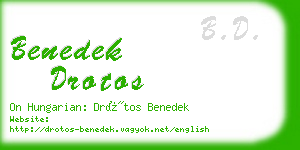 benedek drotos business card